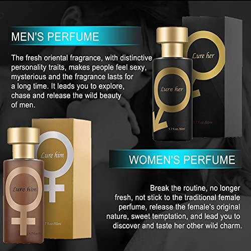 عطر فيونيل FIONEL 2 pcs Lure Her Perfume for Men - Golden Lure Pheromone Perfume,Lure Her Perfume Pheromones for Men,Pheromone Cologne for Men Attract Women(for Him & Her)