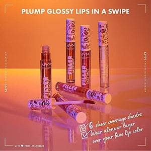 ملمع شفاه بروفيشنال ميك اب فيلر انستينكت بلامبينج ملمع شفاه - (شفاف) NYX PROFESSIONAL MAKEUP Filler Instinct Plumping Lip Polish, Lip Plumper Gloss - Let's Glaze (Clear)