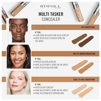 ريميل لندن خافي عيوب متعدد المهام Rimmel London, Multi-Tasker Concealer, 040 Ivory, Crease-Proof, Transfer-Proof, Waterproof, Up To 24-Hour Wear, Vegan Formula, 0.33oz