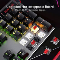 لوحة مفاتيح ألعاب بإضاءة خلفية Redragon K556 PRO Upgraded Wireless RGB Gaming Keyboard, BT/2.4Ghz Tri-Mode Aluminum Mechanical Keyboard w/No-Lag Connection, Hot-Swap Linear Quiet Red Switch