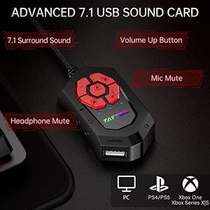 سماعة رأس للألعاب بصوت محيطي مع ميكروفون لإلغاء الضوضاء Tatybo 7.1 Surround Sound Gaming Headset for PC PS4 PS5 Switch, USB & 3.5mm PC Headset with Noise Cancelling Mic