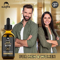 مصل لنمو الشعر زيت الخروع ELEVATE Biotin Hair Growth Serum & Castor Oil Natural Vitamin Rich Treatment for Stronger Thicker Longer Hair Regrowth & Thickening – Prevent Hair Loss & Thinning for Men & Women 2 Fl Oz 60mL