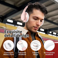 سماعات بلوتوث لاسلكية Uliptz Wireless Bluetooth Headphones, 65H Playtime, 6EQ Sound Modes, HiFi Stereo Over Ear Headphones with Microphone, Foldable Bluetooth 5.3 Headphones for Travel/Office/Cellphone/PC (Rose Gold)