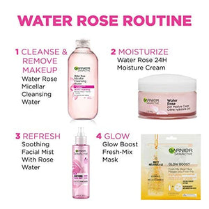 كريم مرطب بماء الورد ومرطب للوجه بحمض الهيالورونيك للبشرة العادية إلى الجافة Garnier SkinActive 24H Moisture Cream with Rose Water and Hyaluronic Acid, Face Moisturizer for Normal to Dry Skin, 1.7 Fl Oz (48g), 1 Count (Packaging May Vary)