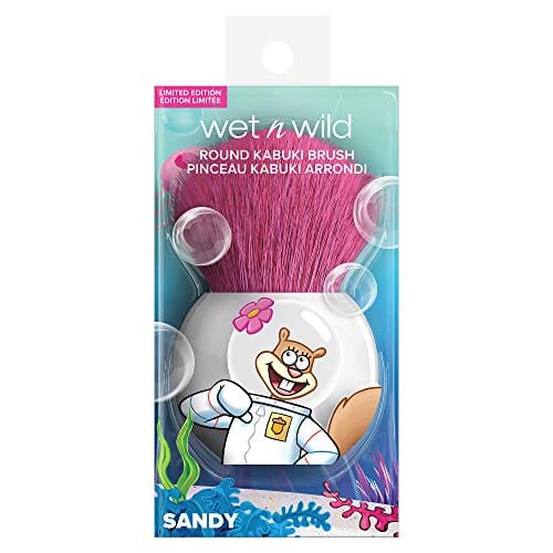 فرشاة كابوكي مستديرة من ويت إن وايلد Wet n Wild 1114237, Round Kabuki Brush SpongeBob Squarepants Makeup Tools Cheeks Round Foundation Brush, Sandy