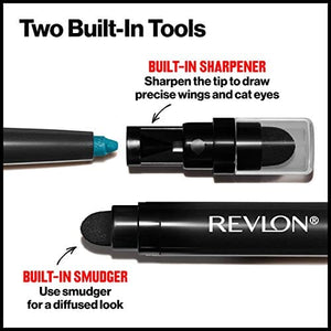 قلم كحل من ريفلون كولورستاي مكياج العيون مع مبراة مدمجة Pencil Eyeliner by Revlon, ColorStay Eye Makeup with Built-in Sharpener, Waterproof, Smudgeproof, Longwearing with Ultra-Fine Tip, 201 Black, 0.01 Ounce