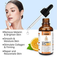 مصل فيتامين سي الفاخر Premium 20% Vitamin C Serum For Face with Hyaluronic Acid, Retinol & Amino Acids - Boost Skin Collagen, Brighten Hydrate & Plump Skin, Anti Aging & Wrinkle Facial Serum