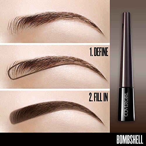 كوفرجيرل - بودرة بومبشيل باو دير للحواجب وتحديد الحواجب بني داكن COVERGIRL Bombshell POW-der Brow & Liner Eyebrow Powder Dark Brown 805, .24 oz (packaging may vary)