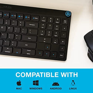 لوحة مفاتيح اللاسلكية JLab JBuds Wireless Keyboard | Black | 95 Keys | Connect Via Bluetooth or USB Wireless Dongle | Multi- Device Toggle | Soft Touch Keys | Smart Media Knob | Custom User Profiles | Rechargeable