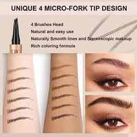 قلم حواجب مقاوم للماء HIJJPS Eyebrow Pencil, Waterproof Eyebrow Pen, 4 Tip Microblade Eyebrow Pen, Smudge-Proof Brow Pencil Long-Lasting, Natural Eye Brow Pencils for Women, Eyebrow Pencil Light Brown