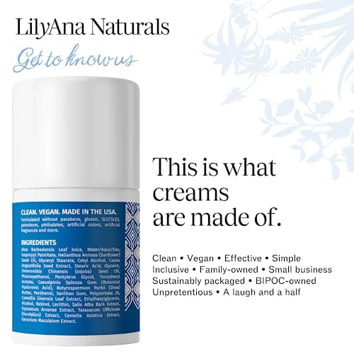 مرطب مضاد للشيخوخة للوجه والرقبة  LilyAna Naturals Retinol Cream - Made in USA, Anti Aging Moisturizer for Face and Neck,Wrinkle, Retinol Complex - 1.7oz