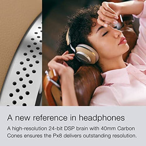 سماعات رأس لاسلكية Bowers & Wilkins Px8 Over-Ear Wireless Headphones, Advanced Active Noise Cancellation, Compatible with B&W Android/iOS Music App, Premium Design, Offers 7-Hour Playback on 15-Min Quick Charge, Tan