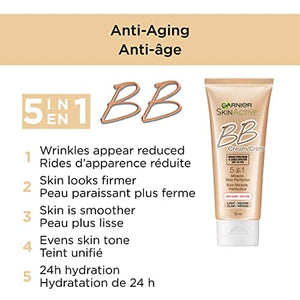 مرطب للوجه مضاد للشيخوخة خفيف متوسط Garnier SkinActive BB Cream Anti-Aging Face Moisturizer, Light Medium, 2.5 Ounce