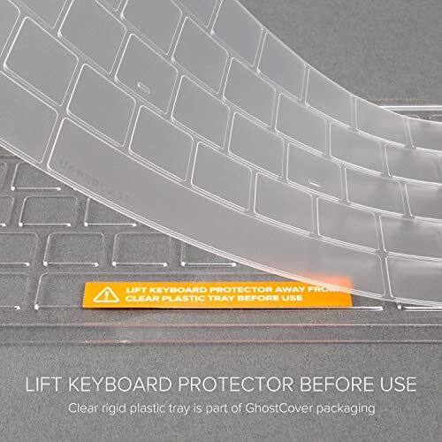 واقي غطاء لوحة المفاتيح فائق النحافة UPPERCASE GhostCover® Premium Ultra Thin Keyboard Cover Protector, for 2021 2022 2023 M1/M2 Pro/Max MacBook Pro 14" 16" (A2442 A2485 A2779 A2780), MacBook Air 13" M2 (A2681), US (ANSI) Layout, Tinted