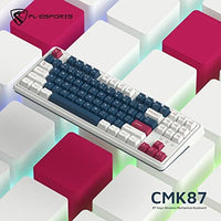 لوحة مفاتيح ميكانيكية لاسلكية FL CMK87 80% TKL Wireless Mechanical Keyboard, Clear Tactile Kailh Box White, 87 Keys & PBT Keycaps, Rigid Programmable Rechargeable Hot-swap, Marvelous Retro