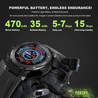 ساعة ذكية مع سماعات أذن YOKIBY T92 Smart Watch with Earbuds,Activity Tracker with Answer/Make Call,Recording,Mp3 Music,Sleep Monitor,3 in 1 Smart Watch Android iOS Compatible