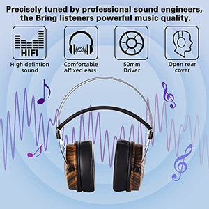 سماعة رأس سلكية فوق الأذن lotorasia Wired Over Ear Headphone, Mixing DJ Stereo Headset 50mm Diameter Drivers 3.5mm Audio Jack for AMP Computer Recording and Music Audiophile