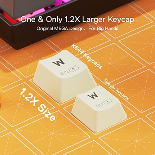 لوحة مفاتيح ألعاب لاسلكية Redragon K644 SE 65% 3-Mode Wireless RGB Gaming Keyboard, 61 Keys Hot-Swappable Compact Mechanical Keyboard w/Upgrade Hot-Swap PCB Socket & Creative 1.2X Larger Size, Quiet Red Linear Switch