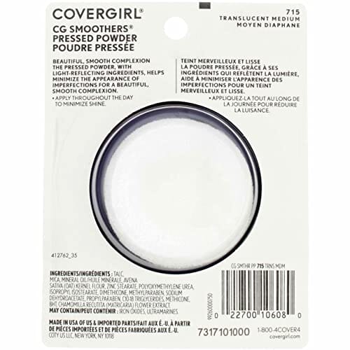 بودرة مضغوطة ناعمة شفافة متوسطة [715] 0.32 أونصة (عبوة من 3 قطع) CoverGirl Smoothers Pressed Powder, Translucent Medium [715] 0.32 oz (Pack of 3)