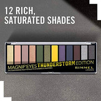 لوحة ظلال العيون ماجنيفي آيز من ريميل لندن Rimmel London Magnif'Eyes Eyeshadow Palette, 12 Shades, Blendable Formula, Versatile, 010, Thunderstorm, 0.5oz