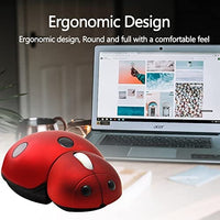 ماوس لاسلكي  على شكل الخنفساء Wireless Mouse, Cute Ladybug Mouse Animal Cordless Silent Mouse with USB Receiver-3000 DPI Slim Mouse-Gaming Portable Optical Mouse for PC/Laptop/Computer/Desktop/Mac/Notebook(Red)