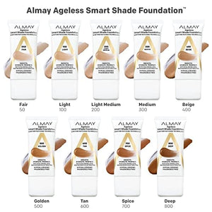 كريم أساس مضاد للشيخوخة من ألماي Almay Anti-Aging Foundation, Smart Shade Face Makeup with Hyaluronic Acid, Niacinamide, Vitamin C & E, Hypoallergenic-Fragrance Free, 050 Fair, 1 Fl Oz (Pack of 1)