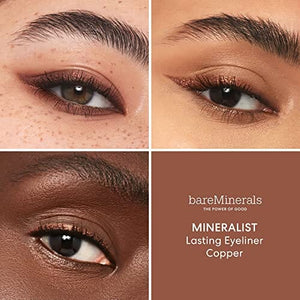 محدد العيون المعدني الدائم من بار مينيرالز bareMinerals Mineralist Lasting Eyeliner, Mineral-Based Waterproof Eyeliner, Long-Lasting Blendable Color, Safe for Waterline, Retractable, Vegan