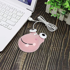 ماوس سلكي لطيف على شكل ضفدع OTYSRH Wired Mouse Cute Animal Cartoon Pink Frog Shaped Mouse Small USB Corded Optical Mouse 1600 DPI Portable Travel Mini Mice for Computer/PC/Laptop/Tablet/Mac for Kids/Girls/Adults