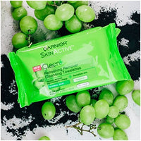 أكتيف كلين + مناديل إزالة المكياج المنعشة للبشرة العادية Garnier SkinActive Clean+ Refreshing Makeup Remover Wipes, Normal Skin, 25 ct.