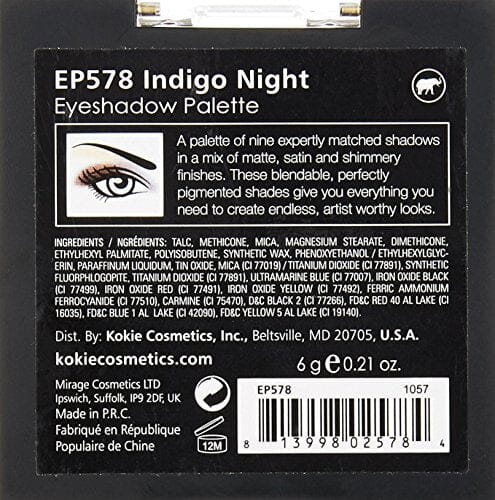 مجموعة ظلال العيون من كوكي كوزماتيكس إنديجو نايتس Kokie Cosmetics Eyeshadow Palettes, Indigo Nights, 0.21 Ounce