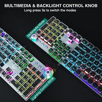 لوحة مفاتيح ميكانيكية للألعاب AULA F2088 Mechanical Gaming Keyboard, Tactile Brown Switches, LED Rainbow Backlit, Volume Controls, Removable Wrist Rest, Unique Cool Square Keycaps, Full Size Wired Keyboard for Windows/Mac/PC