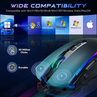 ماوس الألعاب ريدراكون Redragon Gaming Mouse, Wired Gaming Mouse with RGB Backlit, 8000 DPI Adjustable, PC Gaming Mice with 9 Programmable Macro Buttons & Fire Button, PC Gaming Mouse for Windows/Mac, Black