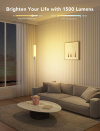 مصباح ارضي زاوية كوف Govee RGBIC Floor Lamp, LED Corner Lamp with Wi-Fi App Control, Smart Floor Lamp with DIY Mode, 64+ Scenes, Music Sync, 1500 Lumens Modern Cylinder Standing Lamp for Bedroom, Living Room