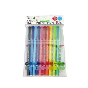 قلم جاف 10 ألوان Cap type slim color ball point pen 10 colors