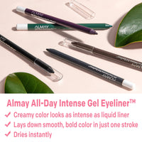 مجموعة من لوحة ظلال العيون من ألماي Bundle of Eyeshadow Palette by Almay, Longlasting Eye Makeup, Hypoallergenic, 040 Green Eyes, 0.1 Oz + Gel Eyeliner by Almay, Waterproof, Easy-to-Sharpen Liner Pencil, 110 Rich Black, 0.028 Oz