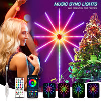 شرائط إضاءة ديزانكن الذكية Dzanken Smart RGB LED Strips Bluetooth Fireworks Lights with Remote App Control Music Sync Led Lights for Parties Bars Bedrooms