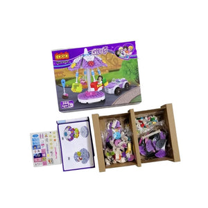مكعبات تعليمية بلاستك بناتية مدينة العاب Plastic educational cubes in a girls' cartoon box, a city of toys