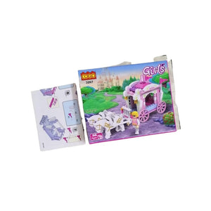 مكعبات بلاستيكية عربة باربي Plastic cubes in an educational cartoon box Barbie cart