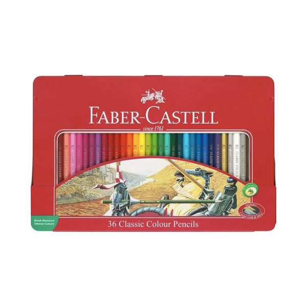 الوان خشبية كلاسك في علبة حديد فايبر كاستل FABER CASTELL Color pencils hexagonal tin