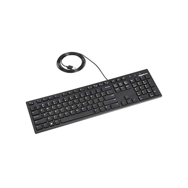 لوحة مفاتيح سلكية مع تخطيط أسود غير لامع Amazon Basics Low-Profile Wired USB Keyboard with US Layout (QWERTY), Matte Black