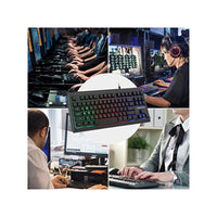 لوحة مفاتيح ألعاب بإضاءة خلفية 87 مفتاحًا Lumsburry Rainbow LED Backlit 87 Keys Gaming Keyboard, Compact Keyboard with 12 Multimedia Shortcut Keys USB Wired Keyboard for PC Gamers Office