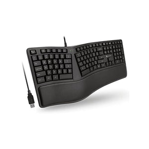 لوحة مفاتيح مريحة سلكية مع مسند معصم مبطن X9 Performance Ergonomic Keyboard Wired with Cushioned Wrist Rest - Type Comfortably Longer - USB Wired Keyboard for Laptop with 110 Keys and 5ft Cable - Split Keyboard for PC, Computer Ergo Keyboard