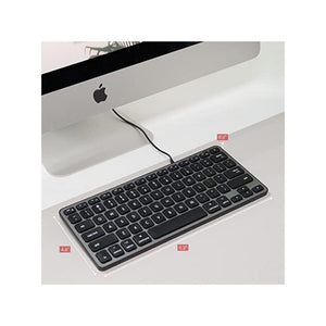 لوحة مفاتيح رفيعة ومضغوطة مع 3 مستويات سطوع مفاتيح Macally Backlit Mac Keyboard Wired - The Perfect Size and Lighted - Slim and Compact Apple Keyboard with 3 Level Brightness LED Keys - Small Wired Keyboard for Mac, MacBook Pro/Air, iMac (Space Gray)