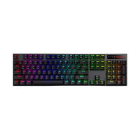 لوحة مفاتيح ألعاب بإضاءة خلفية Redragon K556 PRO Upgraded Wireless RGB Gaming Keyboard, BT/2.4Ghz Tri-Mode Aluminum Mechanical Keyboard w/No-Lag Connection, Hot-Swap Linear Quiet Red Switch