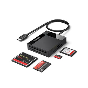 قارئ بطاقة UGREEN USB C SD Card Reader 4-in-1 Memory Card Adapter External SD Micro SD MS CF Compact Flash Camera Card Reader Compatible with Steam Deck, Hubs, MacBook Mini 2023/Pro, iPad, etc