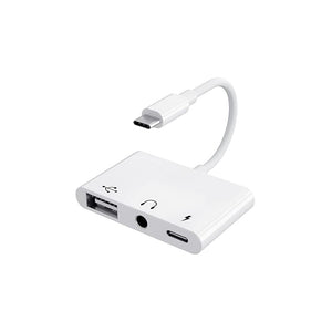 محول يدعم منافذ متعددة ‏adapter-amUWECAN USB C to USB Adapter, 3 in 1 USB C to USB A OTG Adapter with 3.5mm Headphone Audio Jack and 60W PD Fast Charging Port, USB-C Splitter Compatible with Most Type-C Phones, iPad Pro, Laptops