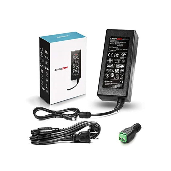 قابس مهايئ مصدر طاقة تيار متردد تيار مستمر Chanzon 12V 5A 60W UL Listed AC DC Power Supply Adapter 2.1x5.5 2.5x5.5 Plug (Input 110V-220V, Output 12 Volt 5 Amp 60 Watt) Converter LED Driver Lighting Transformer for 12 V 5 A LED Strip CCTV