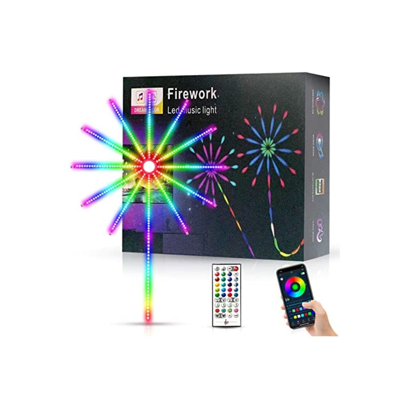 شرائط دزانكين الذكية للألعاب النارية بتقنية البلوتوث Dzanken Smart RGB LED Strips Bluetooth Fireworks Lights with Remote App Control Music Sync Led Lights for Parties Bars Bedrooms