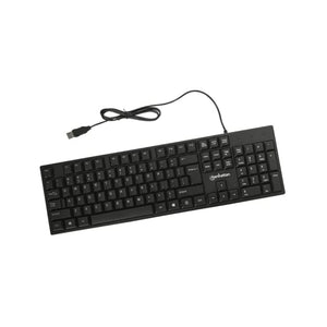 لوحة مفاتيح كمبيوتر سلكية مانهاتن Manhattan Wired Computer Keyboard – Basic Black Keyboard - with 4.5ft USB-A Cable, 104-keys, Foldable Stands - Compatible for Windows, PC, Laptop - 3 Yr Mfg Warranty – 179324