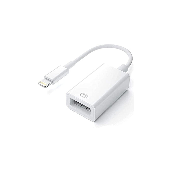 محول الكاميرا Apple Lightning to USB Camera Adapter, USB 3.0 OTG Cable for iPhone/iPad to Connect Card Reader, USB Flash Drive, U Disk, Keyboard, Mouse, Hubs, MIDI, Plug & Play (White)